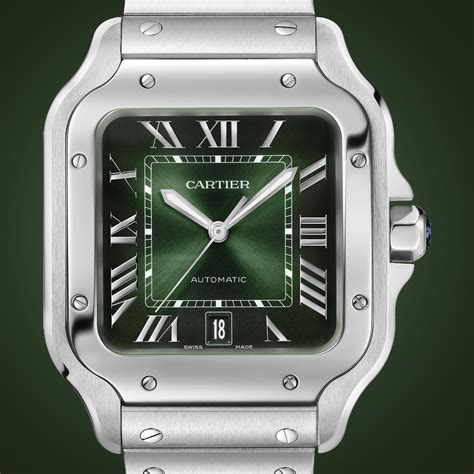 cartier de santos emerald green|santos de cartier watch.